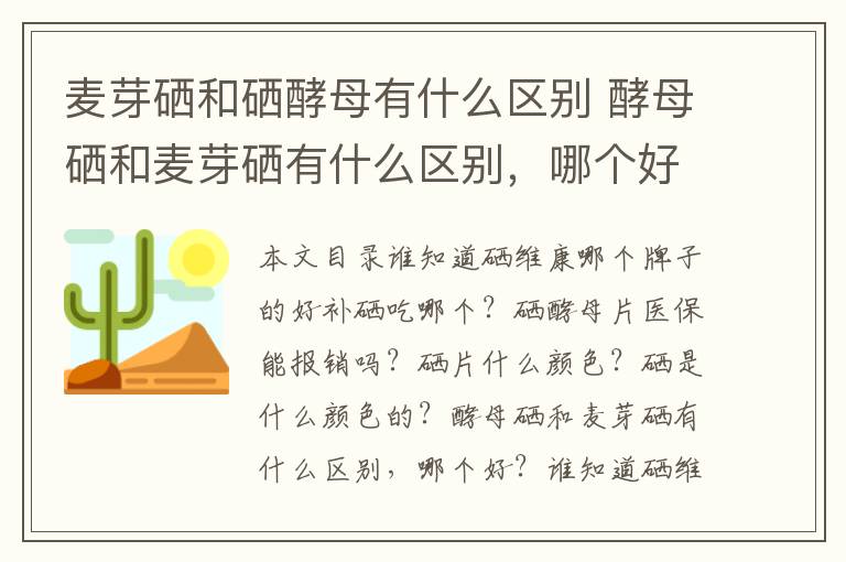 补硒的药品有哪些（补硒药品）-硒宝网