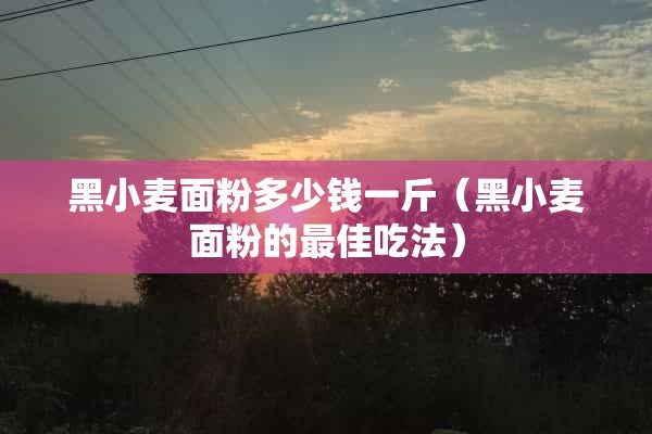 富硒黑麦面粉做什么吃(富硒黑麦粉怎么吃)-硒宝网