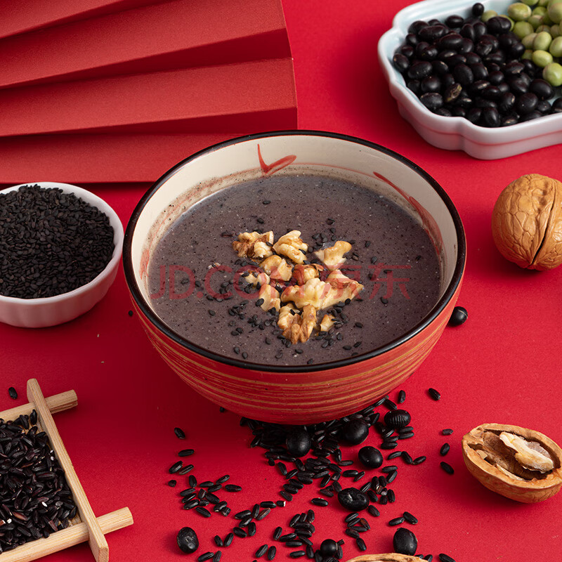 黑米黑芝麻核桃仁粥补硒(核桃黑芝麻大米粥的功效与作用)-硒宝网